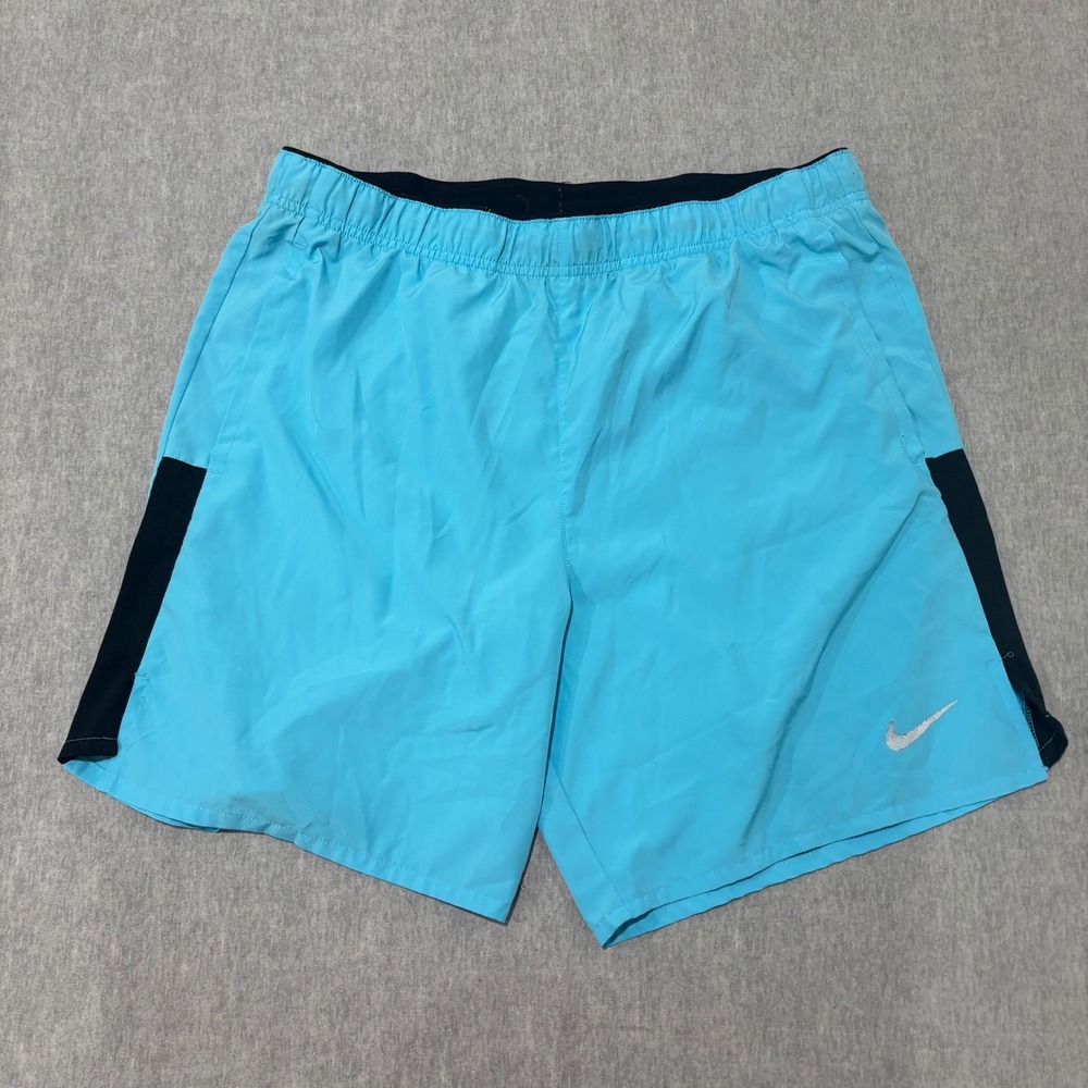 Nike Dri-FIT Mens Medium Aqua Blue Running Shorts Athletic Gym Training CZ9068